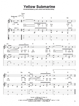 page one of Yellow Submarine (Solo Guitar)