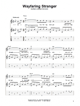 page one of Wayfaring Stranger (Solo Guitar)