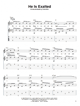 page one of He Is Exalted (Solo Guitar)