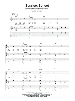 page one of Sunrise, Sunset (Solo Guitar)