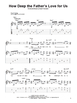 page one of How Deep The Father's Love For Us (Solo Guitar)