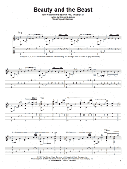 page one of Beauty And The Beast (Solo Guitar)