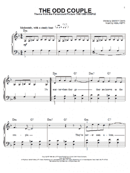 page one of The Odd Couple (Easy Piano)