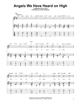 page one of Angels We Have Heard On High (Solo Guitar)