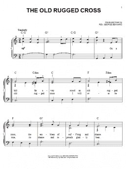 page one of The Old Rugged Cross (Easy Piano)