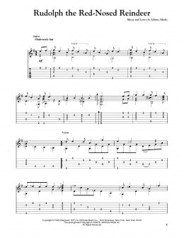 page one of Rudolph The Red-Nosed Reindeer (Solo Guitar)