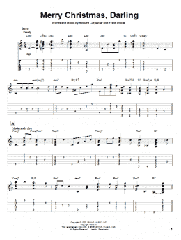 page one of Merry Christmas, Darling (Solo Guitar)