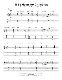 page one of I'll Be Home For Christmas (Solo Guitar)