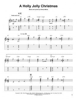 page one of A Holly Jolly Christmas (Solo Guitar)