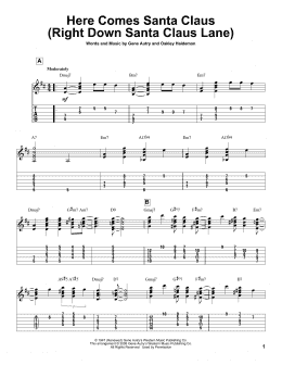 page one of Here Comes Santa Claus (Right Down Santa Claus Lane) (Solo Guitar)