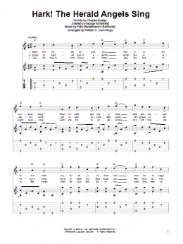 page one of Hark! The Herald Angels Sing (Solo Guitar)