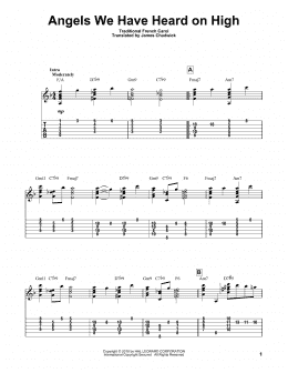 page one of Angels We Have Heard On High (Solo Guitar)