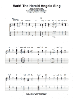 page one of Hark! The Herald Angels Sing (Solo Guitar)