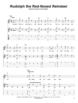 page one of Rudolph The Red-Nosed Reindeer (Solo Guitar)