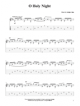 page one of O Holy Night (Solo Guitar)