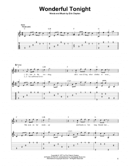 page one of Wonderful Tonight (Solo Guitar)