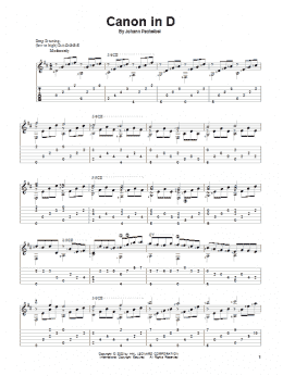 page one of Canon In D (Solo Guitar)