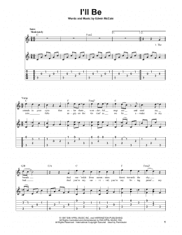 page one of I'll Be (Solo Guitar)