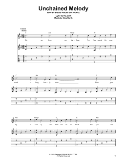 page one of Unchained Melody (Solo Guitar)