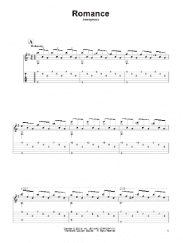 page one of Romance (Solo Guitar)