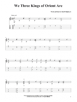 page one of We Three Kings Of Orient Are (Solo Guitar)