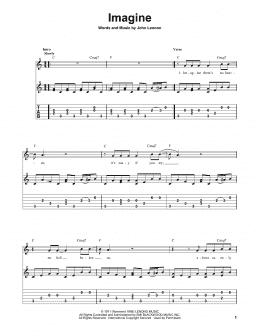 page one of Imagine (Solo Guitar)