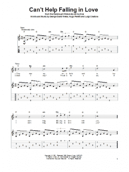 page one of Can't Help Falling In Love (Solo Guitar)