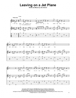 page one of Leaving On A Jet Plane (Solo Guitar)