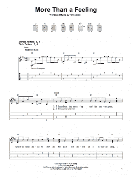 page one of More Than A Feeling (Easy Guitar Tab)