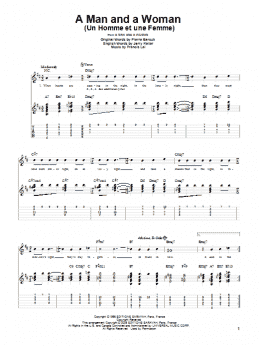 page one of A Man And A Woman (Un Homme Et Une Femme) (Solo Guitar)