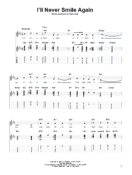 page one of I'll Never Smile Again (Solo Guitar)