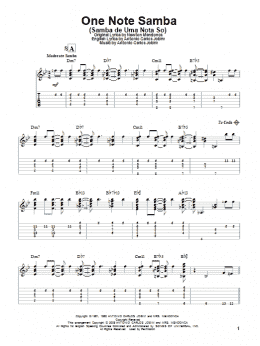 page one of One Note Samba (Samba De Uma Nota So) (Solo Guitar)