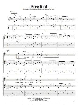 page one of Free Bird (Solo Guitar)