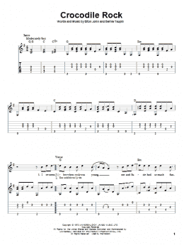 page one of Crocodile Rock (Solo Guitar)