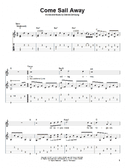 page one of Come Sail Away (Solo Guitar)