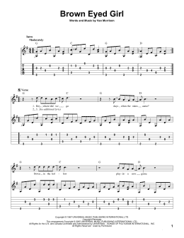 page one of Brown Eyed Girl (Solo Guitar)