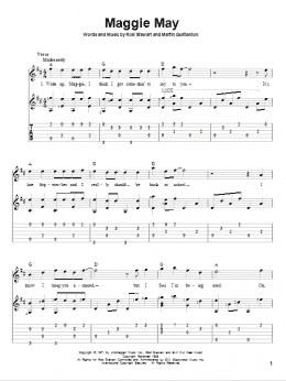 page one of Maggie May (Solo Guitar)