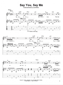 page one of Say You, Say Me (Solo Guitar)