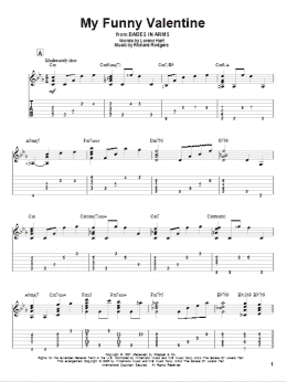 page one of My Funny Valentine (Solo Guitar)