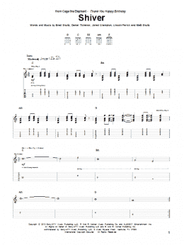 page one of Shiver (Guitar Tab)