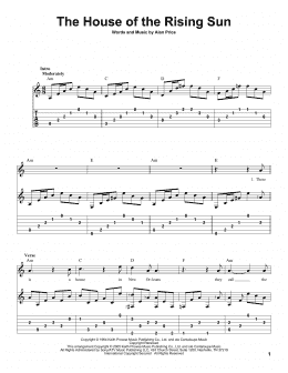 page one of The House Of The Rising Sun (Solo Guitar)