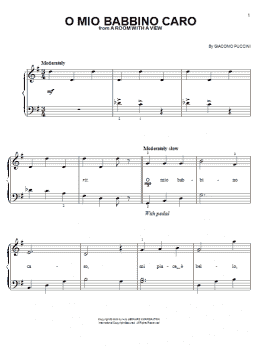 page one of O Mio Babbino Caro (Easy Piano)