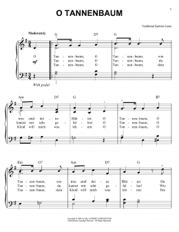 page one of O Tannenbaum (Easy Piano)