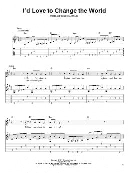 page one of I'd Love To Change The World (Solo Guitar)