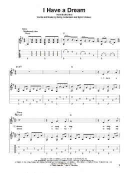 page one of I Have A Dream (Solo Guitar)