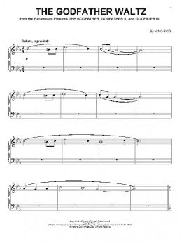 page one of The Godfather Waltz (Piano Solo)