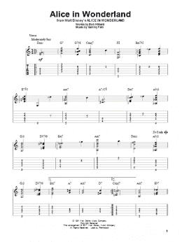 page one of Alice In Wonderland (Solo Guitar)