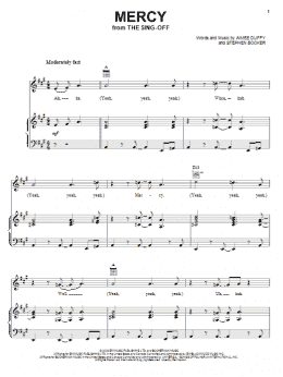 page one of Mercy (Piano, Vocal & Guitar Chords (Right-Hand Melody))