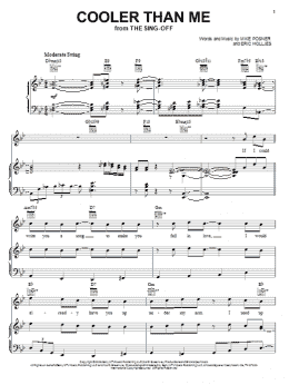 page one of Cooler Than Me (Piano, Vocal & Guitar Chords (Right-Hand Melody))