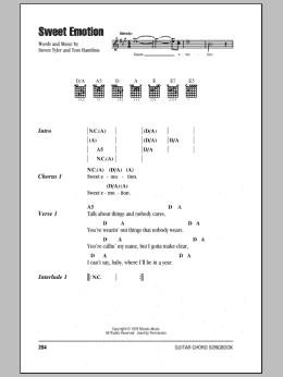 page one of Sweet Emotion (Guitar Chords/Lyrics)